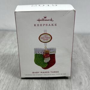 2019 Hallmark Baby Makes Three Ornament NIB